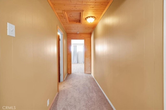 1638 Hales Dr Unit 29, Palms, CA 92277 - corridor featuring wooden ceiling and light carpet