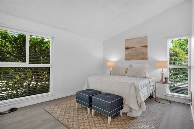 9545 Rubio Ave, Northridge, CA 91343 - bedroom featuring lofted ceiling, multiple windows, and wood finished floors
