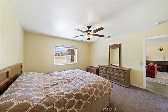 58706 Buena Vista Dr, Yucca Valley, CA 92284 - bedroom featuring carpet flooring and ceiling fan
