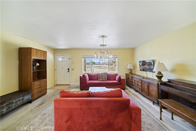 58706 Buena Vista Dr, Yucca Valley, CA 92284 - living area featuring a chandelier