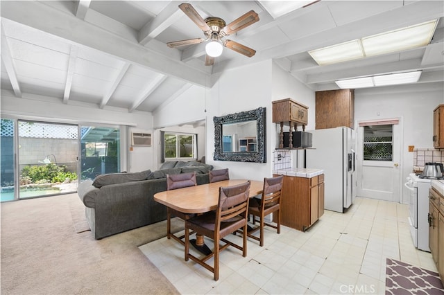 16140 Bycroft St, Hacienda Heights, CA 91745 - dining room featuring a ceiling fan and a wall mounted AC