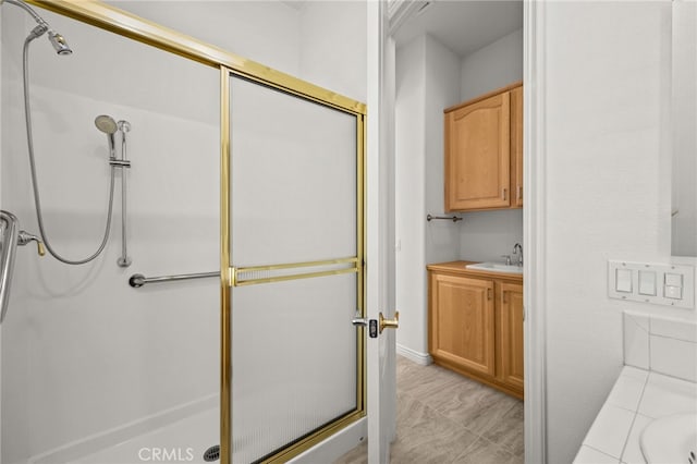 9116 Pinyon Point Ct, Corona, CA 92883 - full bath featuring vanity and a shower stall