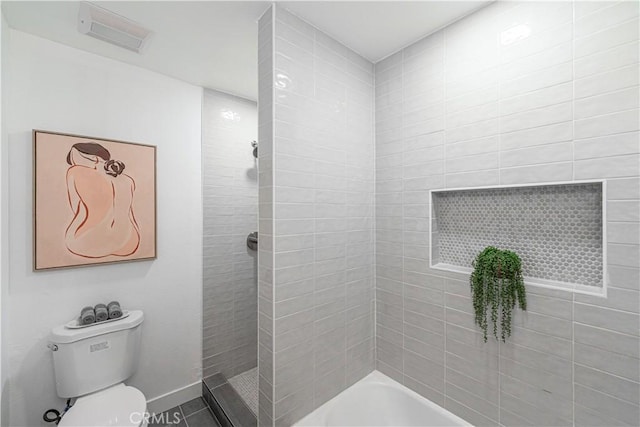1818 W 79th St, Los Angeles, CA 90047 - bathroom with tiled shower and toilet