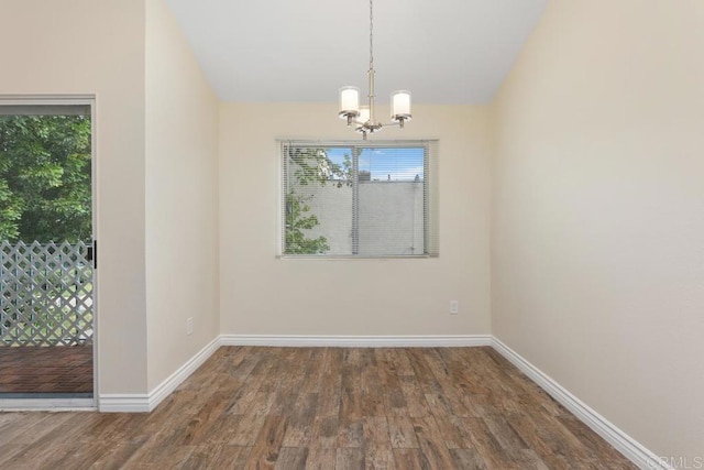 1811 E Grand Ave Unit 162, Escondido, CA 92027 - spare room featuring a chandelier and wood finished floors