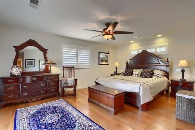 47003 Lookout Mountain Dr, Coarsegold, CA 93614 - bedroom with light wood-type flooring and a ceiling fan