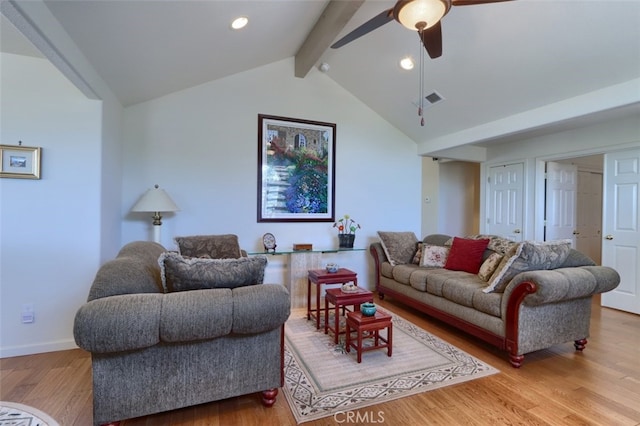 47003 Lookout Mountain Dr, Coarsegold, CA 93614 - living room featuring wood finished floors, ceiling fan, and recessed lighting