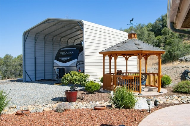 47003 Lookout Mountain Dr, Coarsegold, CA 93614 - view of parking with a gazebo and a carport