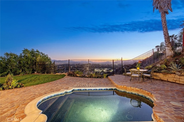 27403 Garza Dr, Saugus, CA 91350 - view of swimming pool with a fenced backyard and a patio