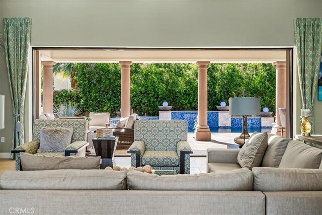 17 Emerald Ct, Rancho Mirage, CA 92270 - view of patio / terrace with outdoor lounge area and an outdoor pool