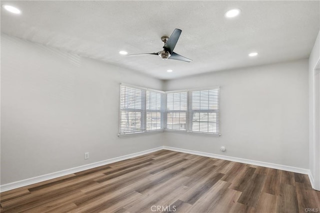 15702 Halldale Ave, Gardena, CA 90247 - spare room featuring wood finished floors, a ceiling fan, recessed lighting, and a textured ceiling