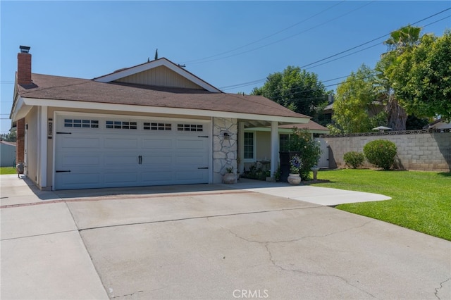 2247 Stratford Way, La Verne, CA 91750 - view of front of property featuring driveway, an attached garage, and a chimney