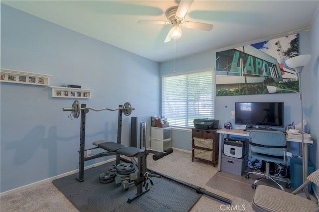 2247 Stratford Way, La Verne, CA 91750 - carpeted office space with ceiling fan and baseboards