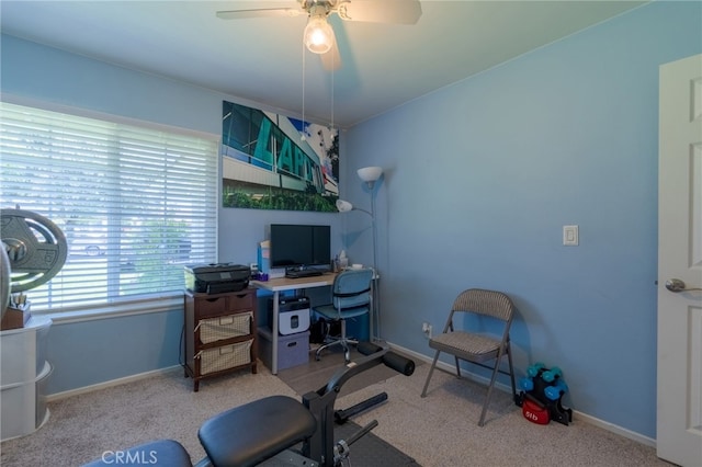 2247 Stratford Way, La Verne, CA 91750 - office featuring carpet floors and ceiling fan