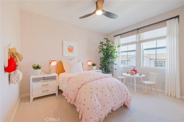 15218 Janine Dr Unit 2, Whittier, CA 90605 - carpeted bedroom with baseboards and a ceiling fan