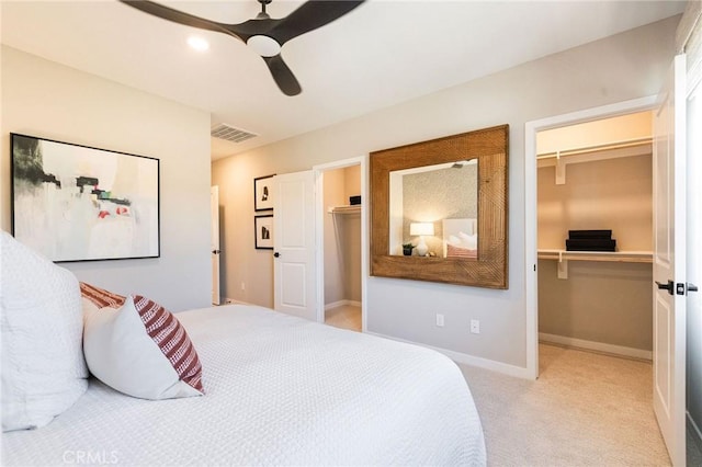 15218 Janine Dr Unit 2, Whittier, CA 90605 - carpeted bedroom featuring a walk in closet, ceiling fan, and a closet
