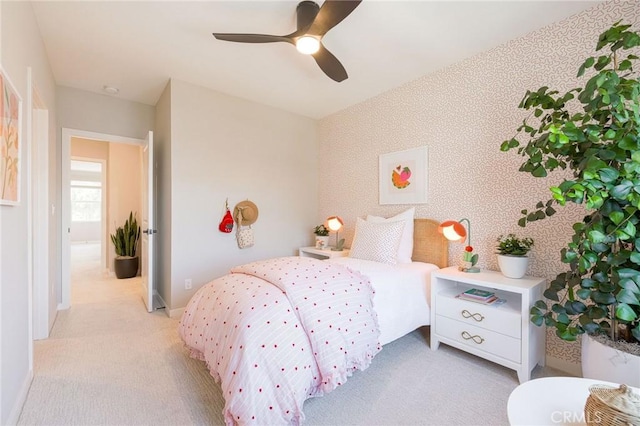15218 Janine Dr Unit 2, Whittier, CA 90605 - bedroom featuring light carpet and ceiling fan
