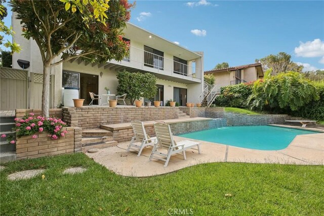 1917 Via Estudillo, Palos Verdes Estates, CA 90274 - outdoor pool with a patio and stairway