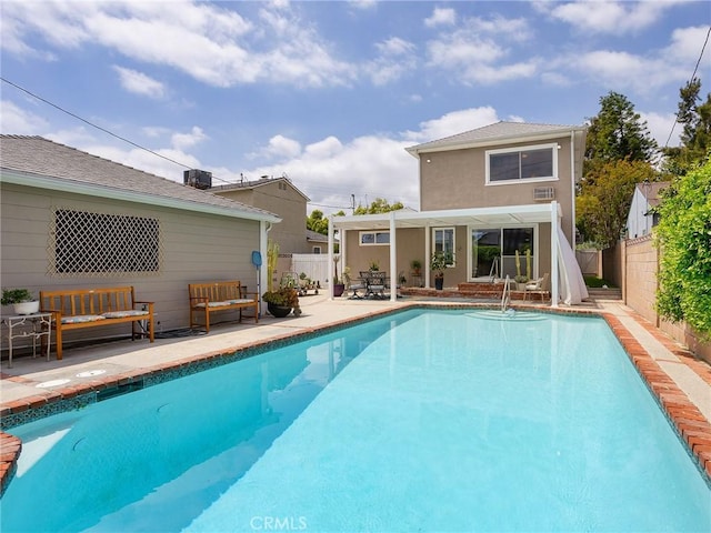 1234 N Pass Ave, Burbank, CA 91505 - view of swimming pool featuring a patio, a fenced backyard, and outdoor lounge area