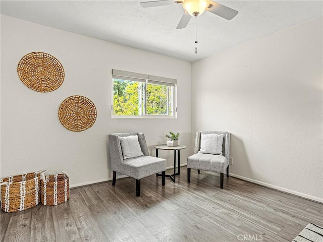 1234 N Pass Ave, Burbank, CA 91505 - living area featuring wood finished floors and a ceiling fan
