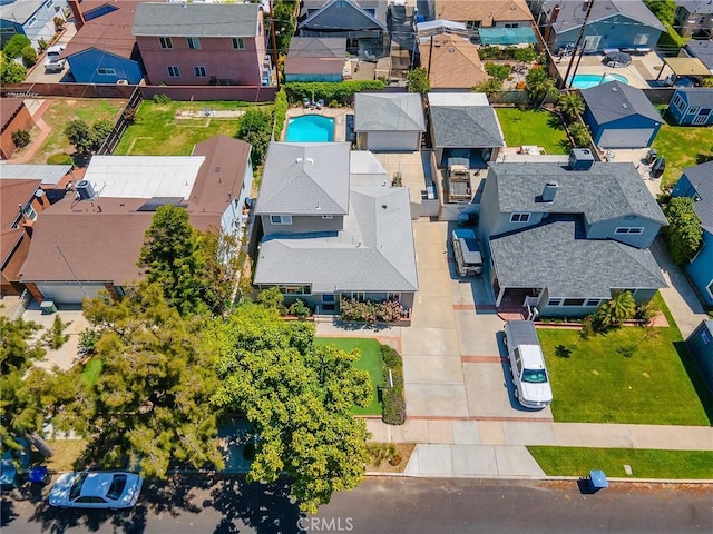 1234 N Pass Ave, Burbank, CA 91505 - aerial perspective of suburban area with a pool