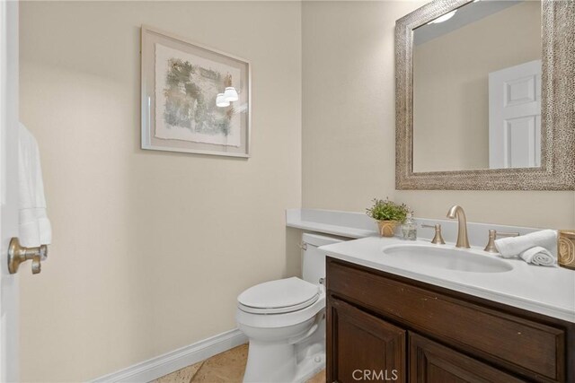 3891 Hunters Grove Ct, Moorpark, CA 93021 - half bathroom with vanity and tile patterned floors