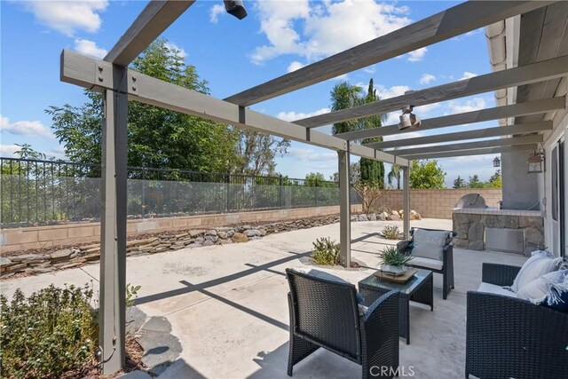 3891 Hunters Grove Ct, Moorpark, CA 93021 - fenced backyard with a patio, an outdoor hangout area, area for grilling, and a pergola