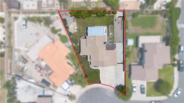 1534 W Summerset Dr, Rialto, CA 92377 - aerial view of property's location with property boundaries highlighted