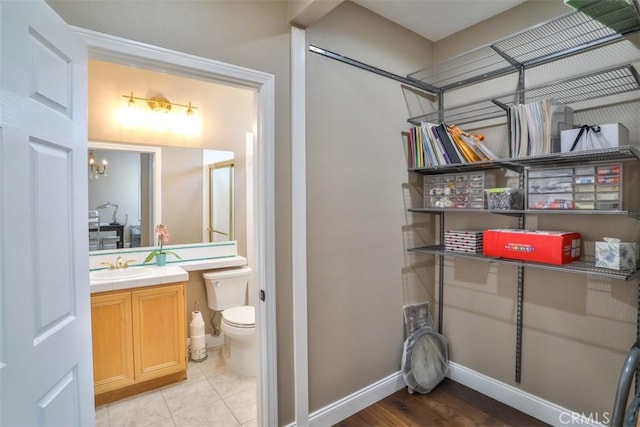 2564 Lunes Ln, Verne, CA 91750 - bathroom featuring vanity and a chandelier