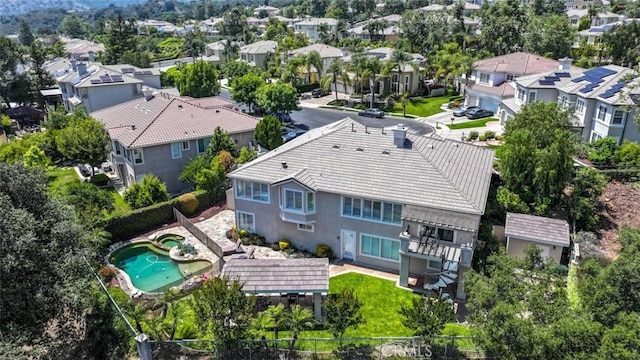 2564 Lunes Ln, Verne, CA 91750 - aerial perspective of suburban area featuring a pool area