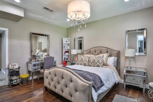 2564 Lunes Ln, Verne, CA 91750 - bedroom with wood finished floors, recessed lighting, and a chandelier