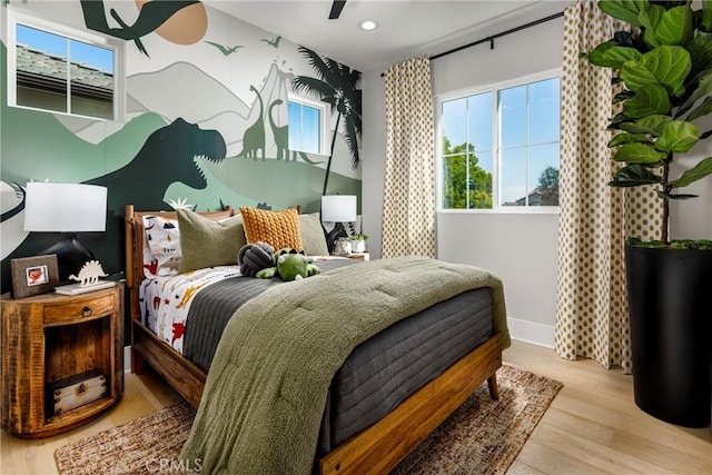 729 Oliver Ave, Placentia, CA 92870 - bedroom featuring wood finished floors, recessed lighting, and a ceiling fan
