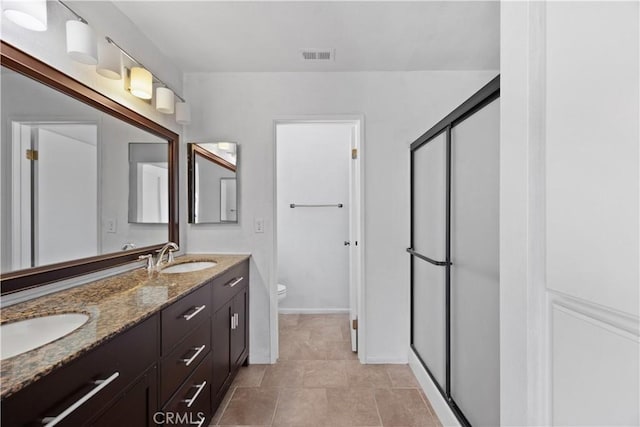 4706 Crestmont Pl, Oceanside, CA 92056 - full bathroom featuring double vanity and a stall shower