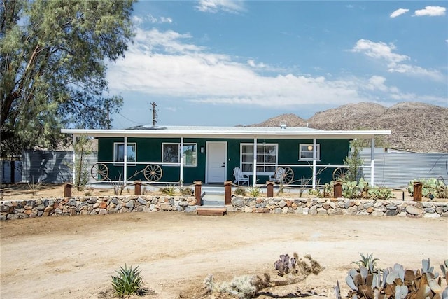 4574 Avenida Del Sol, Joshua Tree, CA 92252 - view of front of property featuring a mountain view and covered porch