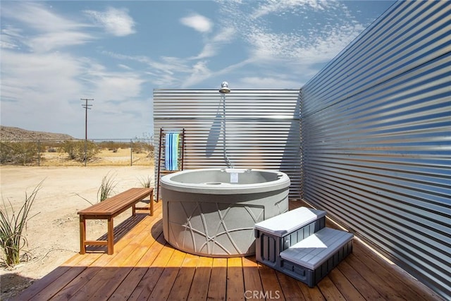 4574 Avenida Del Sol, Joshua Tree, CA 92252 - deck featuring a hot tub