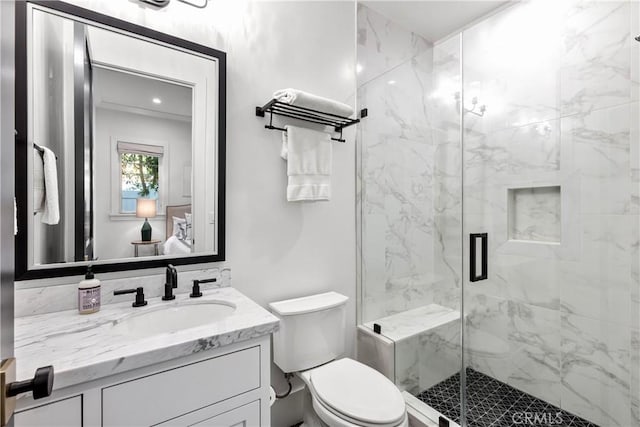 4164 Sunnyslope Ave, Sherman Oaks, CA 91423 - full bath with vanity and a marble finish shower