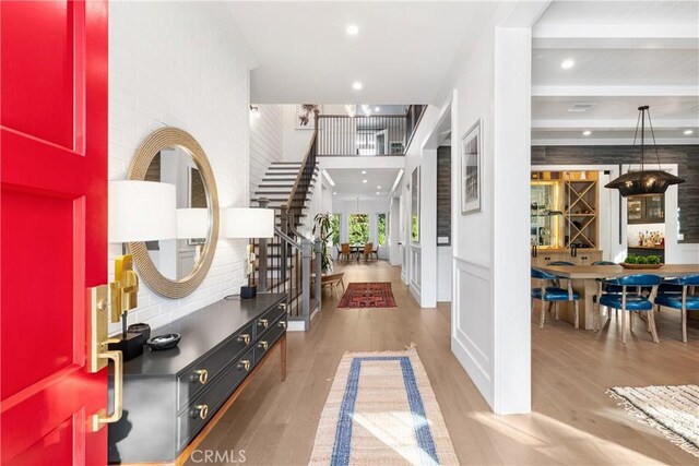 4164 Sunnyslope Ave, Sherman Oaks, CA 91423 - entryway featuring wood finished floors and recessed lighting
