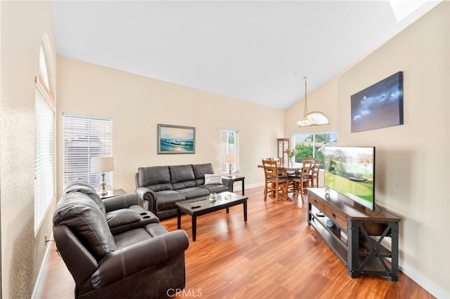 29678 Deal Ct, Temecula, CA 92591 - living area featuring light wood-style floors and high vaulted ceiling