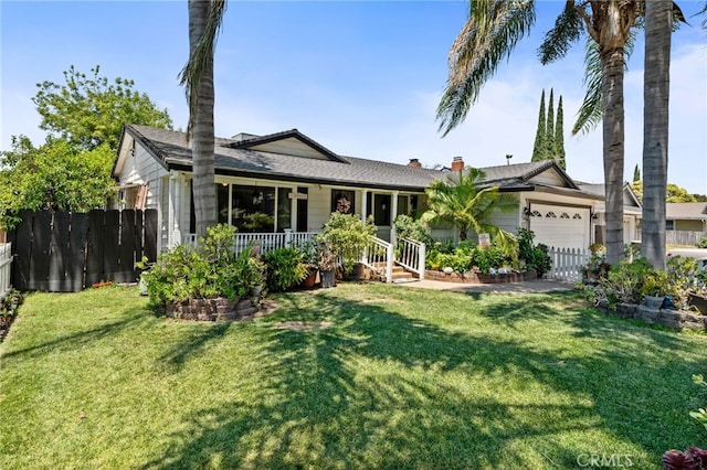 3367 M St, Merced, CA 95348 - single story home featuring an attached garage, covered porch, and a chimney