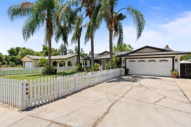 3367 M St, Merced, CA 95348 - single story home with concrete driveway, a fenced front yard, and a garage