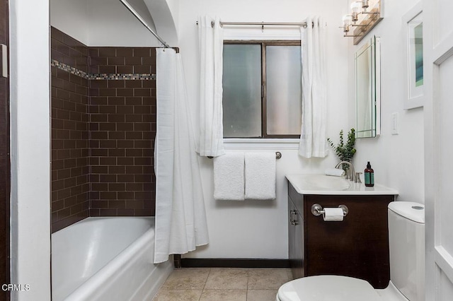 405 Sequoia Dr, Pasadena, CA 91105 - bathroom with vanity, shower / tub combo with curtain, and tile patterned flooring
