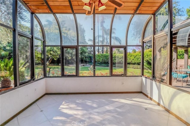 2033 Benbow Pl, Riverside, CA 92506 - unfurnished sunroom featuring a ceiling fan