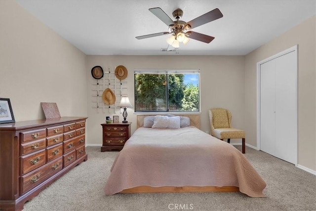 801 Vine St, Exeter, CA 93221 - bedroom with light colored carpet and a ceiling fan