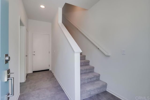 5305 Seacliff Pl Unit 5, San Diego, CA 92154 - stairway with baseboards and recessed lighting