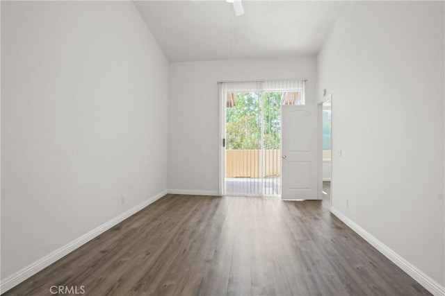19431 Rue De Valore Unit 5C, Lake Forest, CA 92610 - unfurnished room featuring dark wood-style flooring and ceiling fan