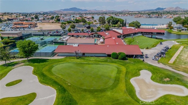 18210 Deauville Dr, Victorville, CA 92395 - aerial perspective of suburban area featuring a water and mountain view and a golf club