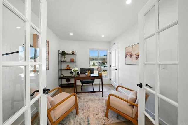 305 Spruce St, Chula Vista, CA 91911 - office featuring french doors, light wood finished floors, and recessed lighting