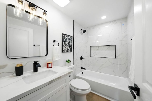 305 Spruce St, Chula Vista, CA 91911 - bathroom featuring vanity, washtub / shower combination, and recessed lighting