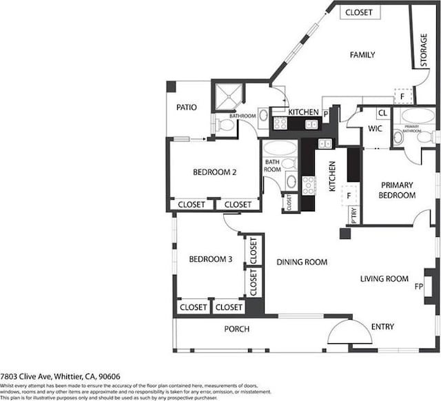 7803 Clive Ave, Whittier, CA 90606 - view of property floor plan