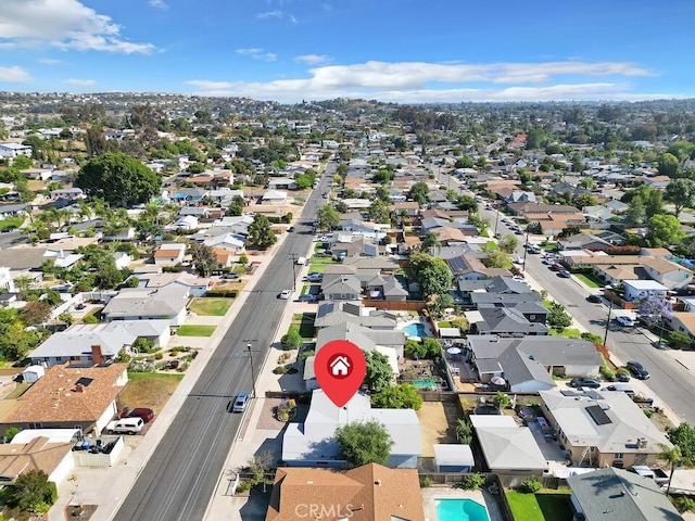 4760 73rd St, La Mesa, CA 91942 - aerial view of property and surrounding area with nearby suburban area