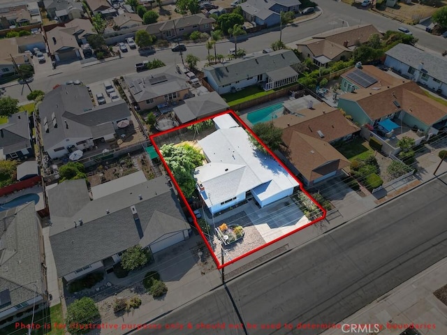 4760 73rd St, La Mesa, CA 91942 - aerial perspective of suburban area with property boundaries highlighted
